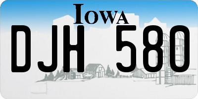 IA license plate DJH580