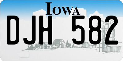 IA license plate DJH582