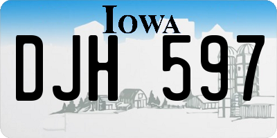 IA license plate DJH597