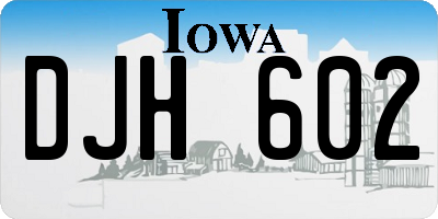 IA license plate DJH602