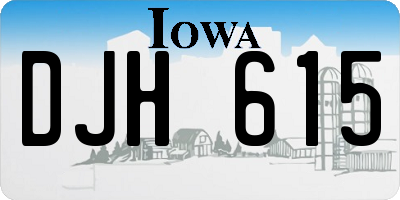 IA license plate DJH615