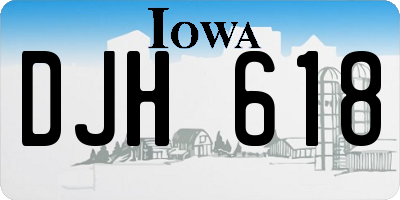 IA license plate DJH618