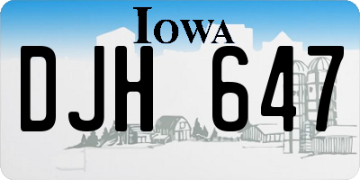IA license plate DJH647