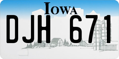 IA license plate DJH671