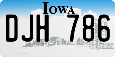 IA license plate DJH786