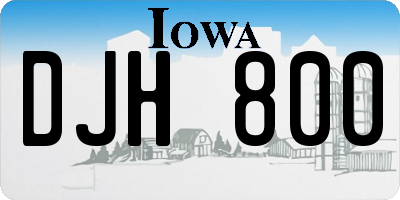 IA license plate DJH800