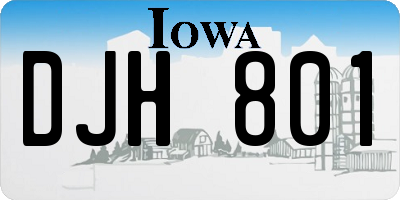 IA license plate DJH801