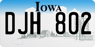 IA license plate DJH802