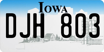 IA license plate DJH803