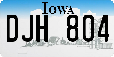 IA license plate DJH804