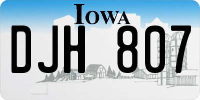 IA license plate DJH807