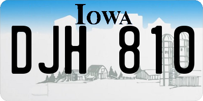 IA license plate DJH810