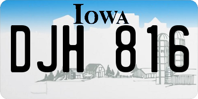 IA license plate DJH816