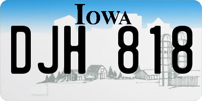 IA license plate DJH818