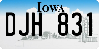 IA license plate DJH831