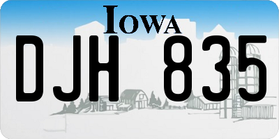 IA license plate DJH835