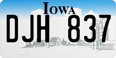 IA license plate DJH837