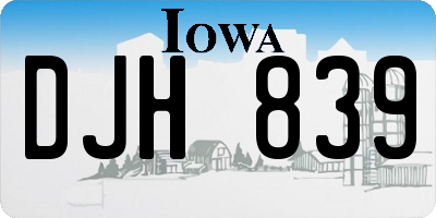 IA license plate DJH839