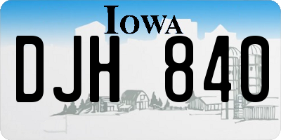IA license plate DJH840