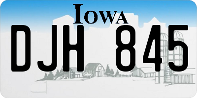 IA license plate DJH845