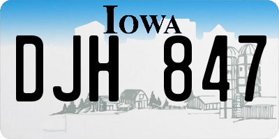 IA license plate DJH847