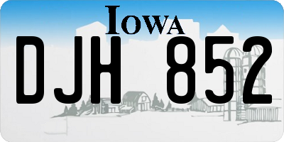 IA license plate DJH852