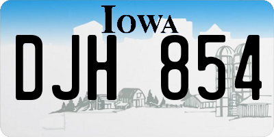 IA license plate DJH854