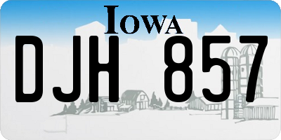 IA license plate DJH857