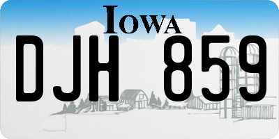 IA license plate DJH859