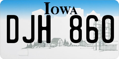 IA license plate DJH860