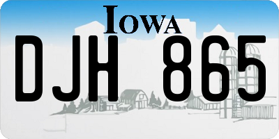 IA license plate DJH865