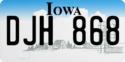IA license plate DJH868