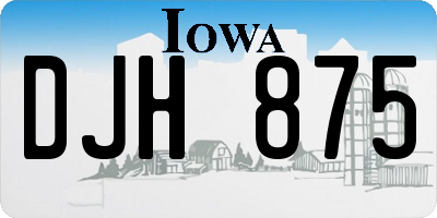 IA license plate DJH875