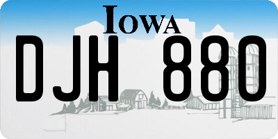 IA license plate DJH880