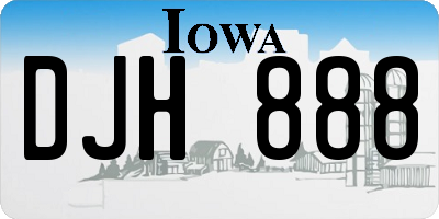 IA license plate DJH888
