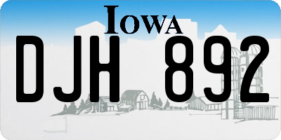 IA license plate DJH892