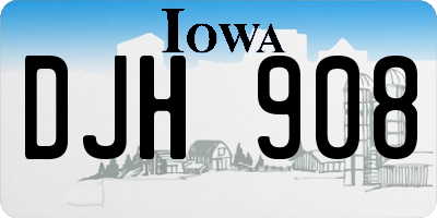IA license plate DJH908