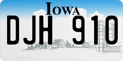 IA license plate DJH910