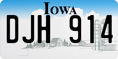 IA license plate DJH914