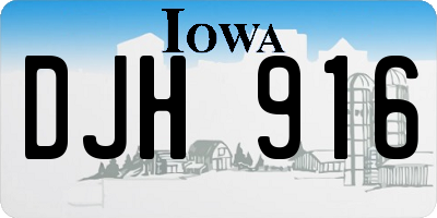 IA license plate DJH916