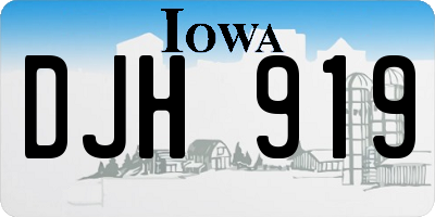 IA license plate DJH919