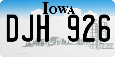 IA license plate DJH926