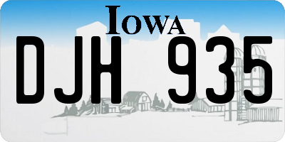 IA license plate DJH935