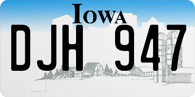 IA license plate DJH947
