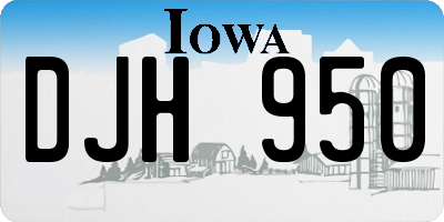 IA license plate DJH950