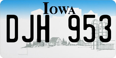 IA license plate DJH953