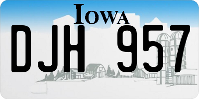 IA license plate DJH957