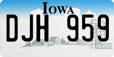 IA license plate DJH959