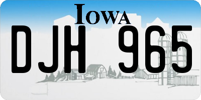 IA license plate DJH965