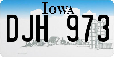 IA license plate DJH973